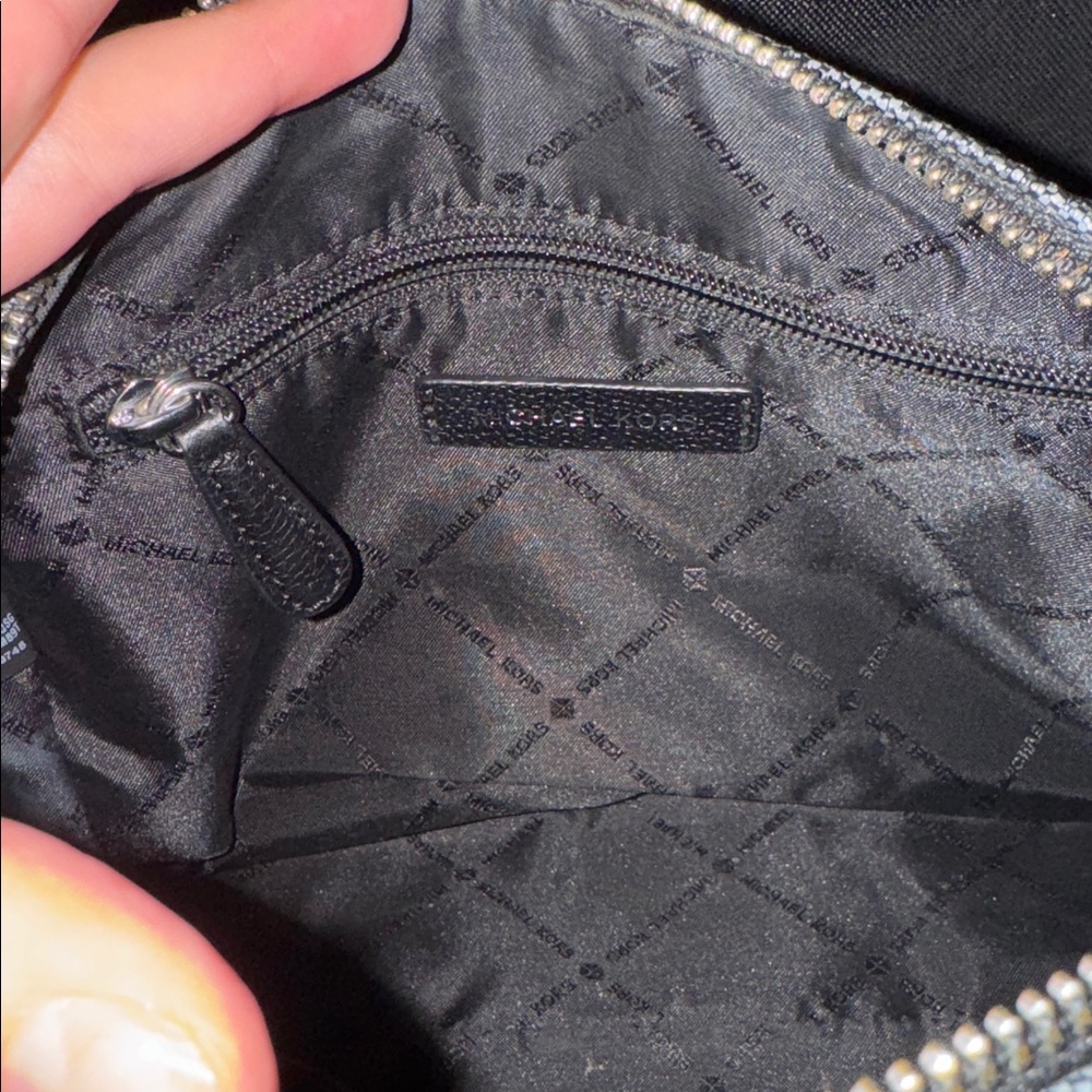 Michael Kors Monogram Black and Gray Satchel - Picture 6 of 9
